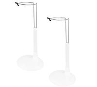 SMELEYOU Action Figure Stand Doll Stand for 9.8inch Dolls 2Pcs Adjustable Doll Holder Stand Scratchproof Stable Action Figure Stands Doll Accessories, White