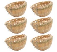SMELEYOU Bird Nest 6Pcs Budgie Nesting Box Woven Bamboo Bird Nest for Cage Parakeet Nest Canary Nest Bird Cage Accessories for Dove Pigeon Parrot Budgie