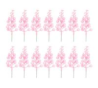 SMELEYOU Christmas Decoration Christmas Picks 14PCS 8.7inch 15-Branches Glitter Berries Stems Christmas Tree Topper Artificial Pastel Christmas Ornaments for Xmas Tree Decor Style 1