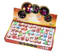 SMELEYOU Christmas Decorations Glow Rings for Kid 50PCS 3D Christmas Light up Rings Open Adjustable LED Flashing Cute Plastic Party Favors for Xmas Birthday Party Gifts