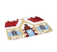 SMELEYOU Christmas Rugs Soft Water-Absorbent Gingerbread House Christmas Bath Mat Door Mat for Bathroom Kitchen Living Room Bedroom Front Door