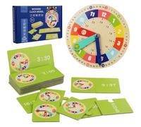 SMELEYOU Clock for Kids with 15 Double-Sided Cards 6.9'' Learning Clock with Magnet Bracket for Kids Aged 14- Easy-to-Use Teaching For Telling Time Learning