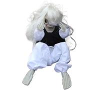 SMELEYOU Creepy Doll Trembling Crying Ghost Haunted Doll with Voice Control Scary Halloween Dolls for Haunted Houses Carnival Halloween Prop