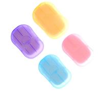 SMELEYOU Disposable Ppaper Soap Portable Mini Soap Case 20 Sheets Travel Washing Hand Bath Toiletry Paper Soap Sheets for Outdoor Camping Hiking Random Color Indoor Outdoor Sport Accessory