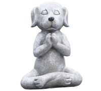 SMELEYOU Dog Statue 4.72 inch Buddha Dog Decor Weather-resistant Resin Yoga Statue Cute Funny Zen Garden Decor Outdoor for Home and Garden