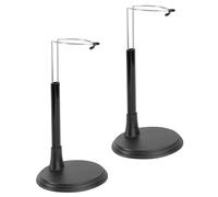 SMELEYOU Doll Stand for 25cm Dolls 2Pcs Adjustable Doll Holder Stand Scratchproof Stable Action Figure Stands Doll Accessories, Black