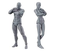 SMELEYOU Drawing Figures Model 2PCS Mannequin 5.91 Inch Manikin Body Male Female Action Figure Poseable Drawing Mannequin Body Painting Model for Artists