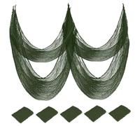 SMELEYOU Halloween Creepy Cloth 5Pcs 30x72inch Halloween Cloth Coarse Mesh Fabric Cuttable Flexible DIY Friendly Creepy for Haunted House Bar Club Green