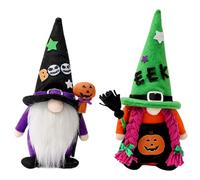 SMELEYOU Halloween Decorations 2Pcs Halloween Gnomes Cute Cartoon Gnomes Plush with Pointed hat Soft Nordic Plush Elf Doll for Home and Office Decor