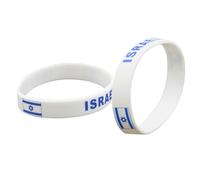 SMELEYOU Israel Flag Bracelet 2Pcs Silicone Bracelets With Country Flag Rubber Israel Wristband Isael Wrist Bands Bracelets for Adults Teens 20cm