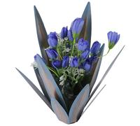 SMELEYOU Metal Agave Plants Outdoor Decor Artificial Metal Plants Decor Rustic Agave Yard Art Garden Sculpture Lawn Gift Purple