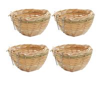 SMELEYOU Nests, 4Pcs Handwoven Nest Cage House Hatching Breeding Cave for Parrot, Canary or Cockatiel or Other Birds