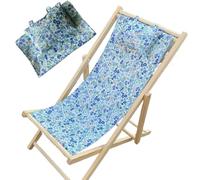 SMELEYOU Patio Chair Replacement Fabric Canvas Sling Chair Fabric Replacement with Pillow Soft Breathable Refreshing Floral Pattern Patio Sling (Blue Floral Pattern)