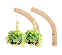 SMELEYOU Plant Hanger Wooden Hanging Basket Hooks Flower Bracket Ideal for Hanging Planter Lanterns 2PCS