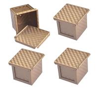 SMELEYOU Pullman Loaf Pan with Lid 4Pcs Cube Bread Loaf Pan Non Stick Bread Baking 2.4x2.4'' Corrugated Mini Pans with Bottom Vent Holes Rolled Edged Toast Mold Box for Oven Baking