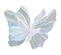 SMELEYOU Realistic Butterflies Artificial Butterflies 20inch Large Silk Butterflies for Wedding DIY Decorative Butterflies for Crafts for Photography Butterfly Decorations, White