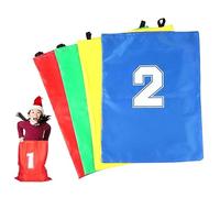 SMELEYOU Sports Day Kit 4Pcs 71.5x51.5 cm Large Capacity Canvas Foldable Portable Sack Race Bags double handles Outdoor Children Jumping Bags