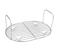 SMELEYOU Steam and Roast Rack 304 Stainless Steel Oval Roasting Rack Easy to Clean Slow Cooker Accessories for Home Kitchen