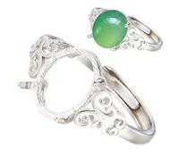 SMELEYOU Sterling Silver Ring Blanks Bezel Free Kit for Jewelry Making Nickel Lead-Free 925 Silver DIY Base for Gemstones Flash Cards Crafting Supplies