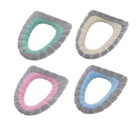 SMELEYOU Toilet Seat Covers Bathroom Warmer Cloth Heated Toilet Seat Cushion Soft Toilet Seat Warmer Pads for Bathroom Supplies 4Pcs