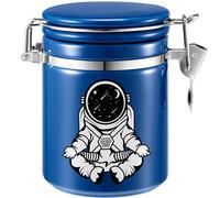 Smell Proof Astronaut Stash Jar (500ml - 1 Oz) - Airtight Container With Separate Space for Humidity Pack, Cute Storage Box Case, Clay Odor Proof Jar, Blue