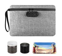 Smell Proof Bag with Combination Lock Odor Proof Stash Set Aluminum Alloy Stash Jar; Medicine Lock Box Stash Bag Travel Storage Case Gift