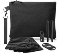 Smell Proof Bag with Lock, Smell Proof Container Weed Bag + 2 Joint Holders + 5 Smell Proof Mylar Baggies & More Accessories (8.8x7inch)