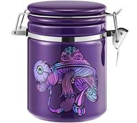 Smell Proof Container (500ml - 1 Oz), Mushroom Stash Jar Airtight Container -Separate Space for Humidity Pack, Smell Proof Jar Stash Container Cute Storage Box Case, Clay Odor Proof Container, Purple
