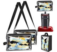 Smell-Proof Soccer Cleats Bag for Men, Fits Up to Size 14 Shoes, Foldable Soccer Shoe Bag with Shoulder Strap & Luggage Sleeve, Clear Front, Water-Resistant & Odor-Control Sports Travel Gear Organizer