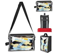 Smell-Proof Soccer Cleats Bag for Men, Fits Up to Size 14 Shoes, Foldable Soccer Shoe Bag with Shoulder Strap & Luggage Sleeve, Clear Front, Water-Resistant & Odor-Control Sports Travel Gear Organizer