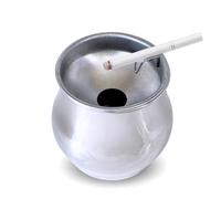 Smell-Proof Stainless Steel Ashtray,Odorless Windproof Ash Tray with Funnel Design for Cigarettes & Cigars - Indoor & Outdoor Use for Home, Office, Patio, Garden