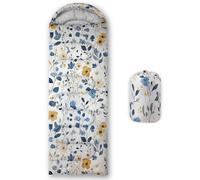 Smell Sunshine Kids Sleeping Bag for Boys Girls,Blue Yellow Flowers Print-Lightweight Warm Portable Outdoor Indoor-Waterproof Cold Weather Resistant Sleeping Bag for Camping Hiking(Flowers-3)