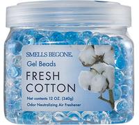 Smells Begone Odor Eliminator Gel Beads - Air Freshener - Eliminates Odor in Bathrooms, Cars, Boats, RVs and Pet Areas - Made with Natural Essential Oils - Fresh Cotton Scent (12 OZ)