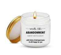 Smells Like Abandonment Candle, 3.5oz Soy Wax Lavender Candle Leaving Gifts for Colleagues Women, Funny Farewell New Job Retirement Gifts Sorry Your Leaving Gift for Colleague Work Bestie Friends