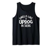 Smells Like Updog in Here Funny Dog Dad Joke Tank Top