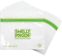 Smelly Proof Reusable Ziplock Bags for Food Storage Designed US MADE, Dishwasher-Safe, Easy-To-Clean, PEVA & BPA FREE, Clear FLAT Small 3-mil Thick, 6" x 4", Reusable Snack Size Bags, 10-Pack