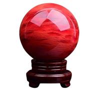 Smelting Red Crystal Ball Decorative Sphere Prop Ornament for Feng Shui Divination Fortune Telling Tabletop Home & Office Decoration,140mm