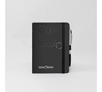 Smemoranda - Daily Diary 12 Months, January - December 2023 - Soft Cover, Checked Sheets - Small Size 10x14.3 cm - Pen Included - Black Color