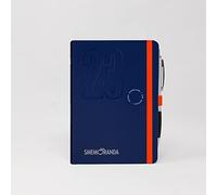 Smemoranda Daily Diary 2023 Blue - 12 Months with Planner - Medium 11.2 x 16.5 cm - Home Office University - Soft Cover, Squared Pages, Elastic, Rounded Corners - Pen Included
