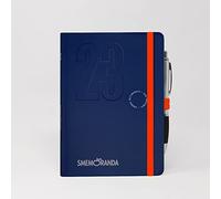 Smemoranda - Weekly Diary 12 Months, January - December 2023 - Soft Cover, Checked Sheets - Large Size 13x18.8 cm - Pen Included - Color Blue
