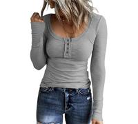 SMENG Slim Fit Ladies' Ribbed Knit Casual Grey Jumpers (Too Many) UK Size 14-16 Lightweight Walking Fit Women's Jumpers Fashion for Women