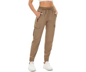 SMENG Trousers for Women UK Classic Womens Tracksuit Set Decent Womens Cargo Pants Dassy Woman Trousers Slimline Light Weights for Women Khaki Size XS