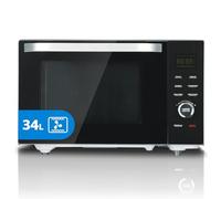 SMETA 1000W Microwave Combination Oven 34L Grill 2400W, Convection 2400W Microwave Air Fryer Oven Combo, Odor removal, Mute Function, Position Memory Turntable Easy to Clean Black