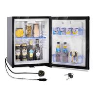 SMETA 12V 2 Way 40L Campervan Fridge 12V&240V with Lock, Caravan Fridge for Camping Van Truck RV Motorhome Quiet | Reversible Door | Black [Energy Class G]
