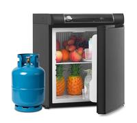 SMETA 12V 240V Gas Fridge 40L, 3 Way LPG Campervan Fridge,Quiet Camping Fridge with Reversible Door for Caravan, RV, Off-grid Motorhome, 0-10℃, Black