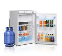 SMETA 3 Way Gas Fridge Freezer, 12V/240V/LPG Gas Fridge Freezer for Campervan, Caravan, Garage, Motorhome, Glamping Pod, 100 L(85L+15L) Quiet White
