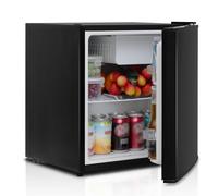 SMETA 46L Mini Fridge Small Table Top Beer Fridge 220-240V, Counter fridge with Reversible Door & Chiller Box, 6-Level Adjustable Thermostat, 39 dB - Perfect for Office Energy Efficient, Black