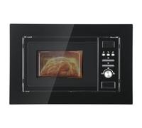 SMETA Built in Microwave with Grill, 20L Integrated Microwave 800W with 8 Auto Menus, Child Lock, Weight/Time Defrost function, Easy Open Door, Quick Start - Black