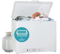 SMETA Gas Freestanding Chest Freezer, 2 Way Fridge 240V/Propane for Campervan, Caravan, Garage, Motorhome, 191L, -12°C-0°C White with Lock