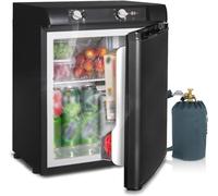SMETA Gas Fridge 40L, 3 Way 12V 240V LPG Quiet Perfect for Camping Caravan Campervan Off-grid Motorhome 0-10℃ Black